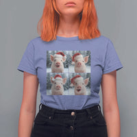 Funny Pig With Santa Hat Photobooth T Shirt For Women Christmas Gift - Wonder Print Shop