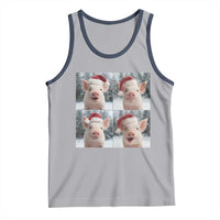 Funny Pig With Santa Hat Photobooth Tank Top Christmas Gift - Wonder Print Shop