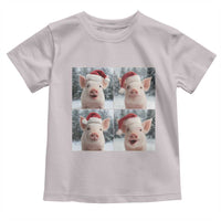 Funny Pig With Santa Hat Photobooth Toddler T Shirt Christmas Gift - Wonder Print Shop