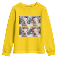 Funny Pig With Santa Hat Photobooth Youth Sweatshirt Christmas Gift - Wonder Print Shop
