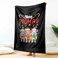 Funny Merry Pigmas Throw Blanket Christmas Pigs Farm Gift - Wonder Print Shop