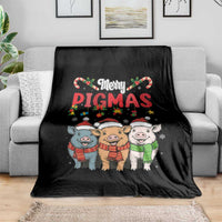 Funny Merry Pigmas Throw Blanket Christmas Pigs Farm Gift - Wonder Print Shop