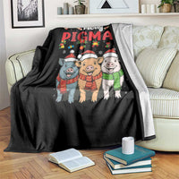 Funny Merry Pigmas Throw Blanket Christmas Pigs Farm Gift - Wonder Print Shop