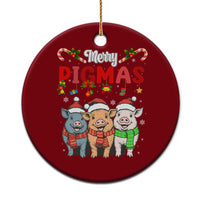 Funny Merry Pigmas Ceramic Ornament Christmas Pigs Farm Gift - Wonder Print Shop