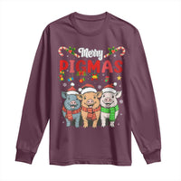 Funny Merry Pigmas Long Sleeve Shirt Christmas Pigs Farm Gift - Wonder Print Shop