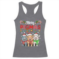Funny Merry Pigmas Racerback Tank Top Christmas Pigs Farm Gift - Wonder Print Shop