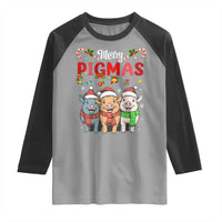 Funny Merry Pigmas Raglan Shirt Christmas Pigs Farm Gift - Wonder Print Shop