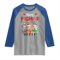 Funny Merry Pigmas Raglan Shirt Christmas Pigs Farm Gift - Wonder Print Shop