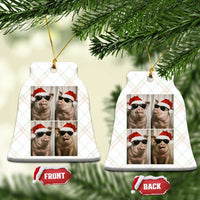 Cute Pig Christmas Selfie Ceramic Ornament Funny Holiday Photobooth Gift - Wonder Print Shop
