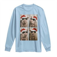 Cute Pig Christmas Selfie Long Sleeve Shirt Funny Holiday Photobooth Gift - Wonder Print Shop