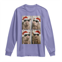 Cute Pig Christmas Selfie Long Sleeve Shirt Funny Holiday Photobooth Gift - Wonder Print Shop
