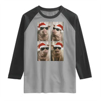 Cute Pig Christmas Selfie Raglan Shirt Funny Holiday Photobooth Gift - Wonder Print Shop