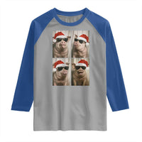 Cute Pig Christmas Selfie Raglan Shirt Funny Holiday Photobooth Gift - Wonder Print Shop