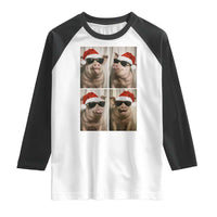 Cute Pig Christmas Selfie Raglan Shirt Funny Holiday Photobooth Gift - Wonder Print Shop