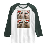 Cute Pig Christmas Selfie Raglan Shirt Funny Holiday Photobooth Gift - Wonder Print Shop