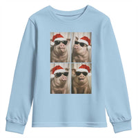 Cute Pig Christmas Selfie Youth Sweatshirt Funny Holiday Photobooth Gift - Wonder Print Shop