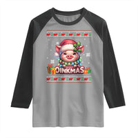 Funny Merry Oinkmas Raglan Shirt Pig Lover Ugly Christmas Gift - Wonder Print Shop