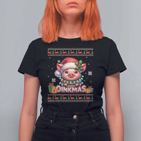 Funny Merry Oinkmas T Shirt For Women Pig Lover Ugly Christmas Gift - Wonder Print Shop