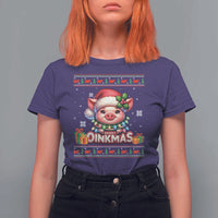 Funny Merry Oinkmas T Shirt For Women Pig Lover Ugly Christmas Gift - Wonder Print Shop