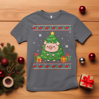 Funny Pig Christmas Tree Ugly Sweater T Shirt Farm Animal Gift - Wonder Print Shop
