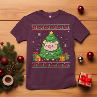 Funny Pig Christmas Tree Ugly Sweater T Shirt Farm Animal Gift - Wonder Print Shop