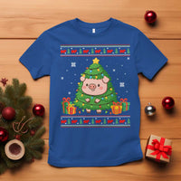 Funny Pig Christmas Tree Ugly Sweater T Shirt Farm Animal Gift - Wonder Print Shop