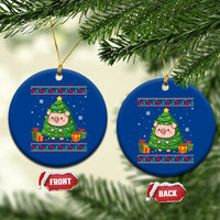 Funny Pig Christmas Tree Ugly Sweater Ceramic Ornament Farm Animal Gift - Wonder Print Shop