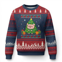 Funny Pig Xmas Tree Ugly Sweater Ugly Christmas Sweater Farm Animal Gift - Wonder Print Shop