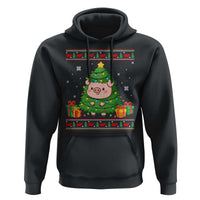 Funny Pig Christmas Tree Ugly Sweater Hoodie Farm Animal Gift - Wonder Print Shop