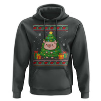 Funny Pig Christmas Tree Ugly Sweater Hoodie Farm Animal Gift - Wonder Print Shop