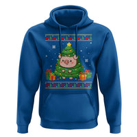 Funny Pig Christmas Tree Ugly Sweater Hoodie Farm Animal Gift - Wonder Print Shop