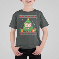 Funny Pig Christmas Tree Ugly Sweater T Shirt For Kid Farm Animal Gift - Wonder Print Shop