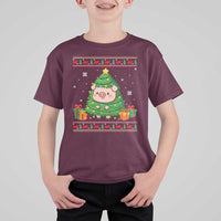 Funny Pig Christmas Tree Ugly Sweater T Shirt For Kid Farm Animal Gift - Wonder Print Shop