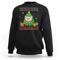 Funny Pig Christmas Tree Ugly Sweater Sweatshirt Farm Animal Gift - Wonder Print Shop