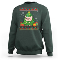 Funny Pig Christmas Tree Ugly Sweater Sweatshirt Farm Animal Gift - Wonder Print Shop