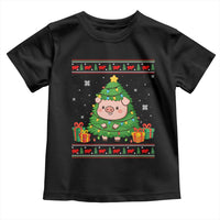 Funny Pig Christmas Tree Ugly Sweater Toddler T Shirt Farm Animal Gift - Wonder Print Shop