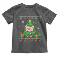 Funny Pig Christmas Tree Ugly Sweater Toddler T Shirt Farm Animal Gift - Wonder Print Shop
