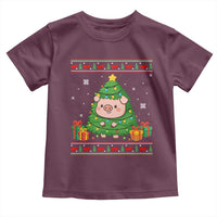 Funny Pig Christmas Tree Ugly Sweater Toddler T Shirt Farm Animal Gift - Wonder Print Shop