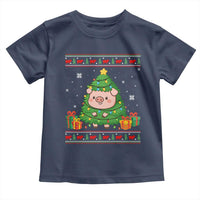 Funny Pig Christmas Tree Ugly Sweater Toddler T Shirt Farm Animal Gift - Wonder Print Shop