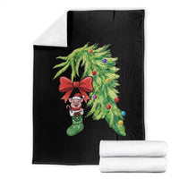 Funny Christmas Pig In Green Hand Naughty Throw Blanket Pet Lover Gift - Wonder Print Shop