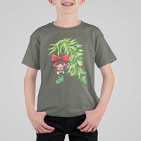 Funny Christmas Pig In Green Hand Naughty T Shirt For Kid Pet Lover Gift - Wonder Print Shop