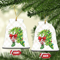 Funny Christmas Pig In Green Hand Naughty Ceramic Ornament Pet Lover Gift - Wonder Print Shop