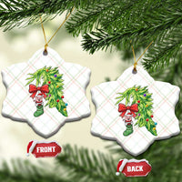 Funny Christmas Pig In Green Hand Naughty Ceramic Ornament Pet Lover Gift - Wonder Print Shop