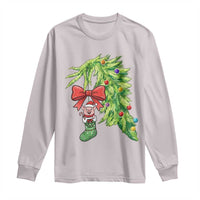 Funny Christmas Pig In Green Hand Naughty Long Sleeve Shirt Pet Lover Gift - Wonder Print Shop