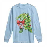 Funny Christmas Pig In Green Hand Naughty Long Sleeve Shirt Pet Lover Gift - Wonder Print Shop
