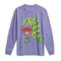 Funny Christmas Pig In Green Hand Naughty Long Sleeve Shirt Pet Lover Gift - Wonder Print Shop