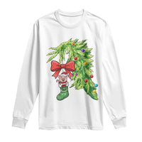 Funny Christmas Pig In Green Hand Naughty Long Sleeve Shirt Pet Lover Gift - Wonder Print Shop