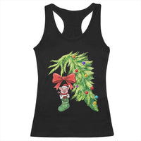Funny Christmas Pig In Green Hand Naughty Racerback Tank Top Pet Lover Gift - Wonder Print Shop