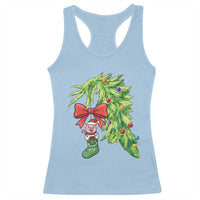 Funny Christmas Pig In Green Hand Naughty Racerback Tank Top Pet Lover Gift - Wonder Print Shop