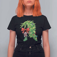 Funny Christmas Pig In Green Hand Naughty T Shirt For Women Pet Lover Gift - Wonder Print Shop